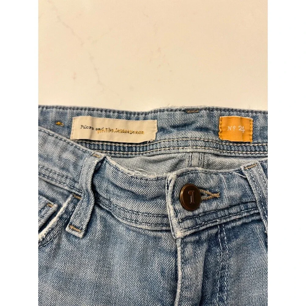 Pilcro | Anthropologie Jean Shorts Size 24 Mid Rise Hyphen Distressed Denim - Picture 4 of 8